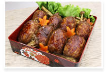運動会のお弁当に！肉巻きおにぎりと秋野菜の甘口煮