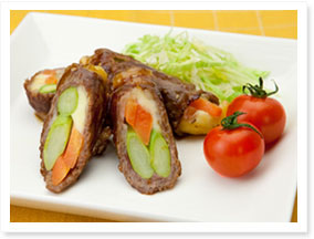 春野菜の牛肉巻き